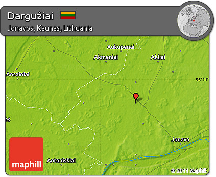 Physical Map of Dargužiai