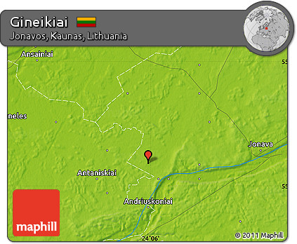 Physical Map of Gineikiai