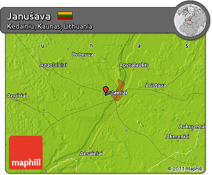 Physical Map of Janušava