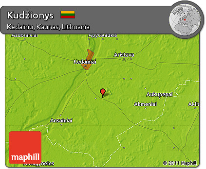 Physical Map of Kudžionys