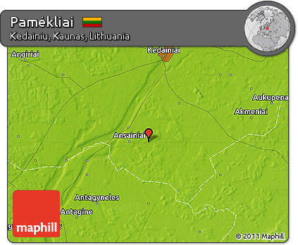 Physical Map of Pamėkliai