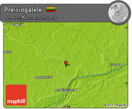 Physical Map of Preišiogalėlė