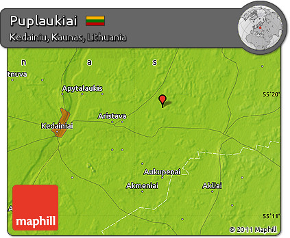 Physical Map of Puplaukiai