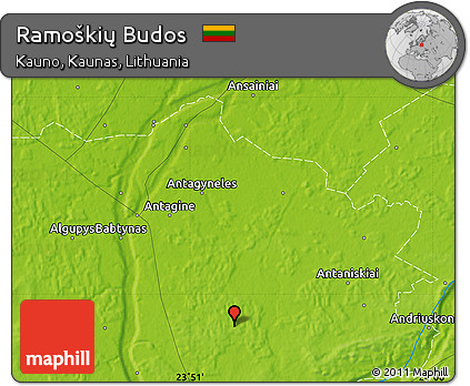 Physical Map of Ramoškių Budos