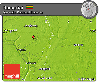 Physical Map of Ramučiai