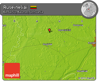 Physical Map of Ruseinėliai