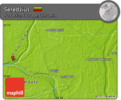 Physical Map of Seredžius
