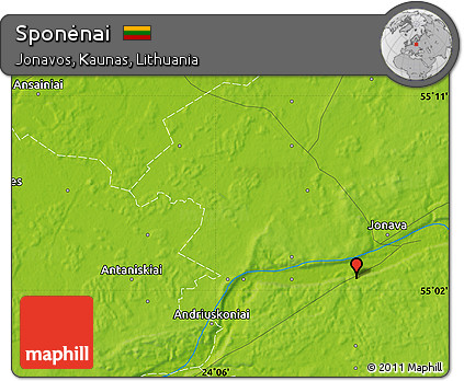 Physical Map of Sponėnai