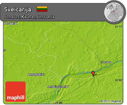 Physical Map of Šveicarija