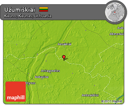 Physical Map of Užumiškiai