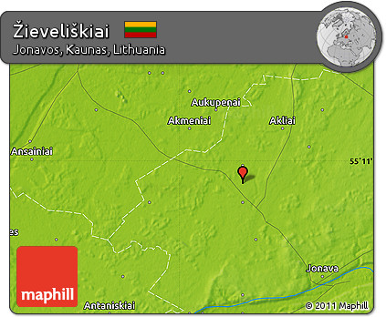 Physical Map of Žieveliškiai