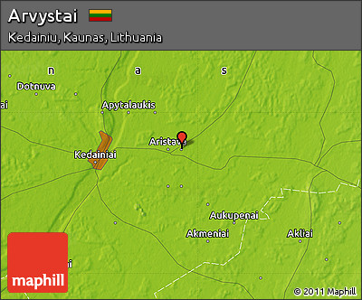 Physical Map of Arvystai