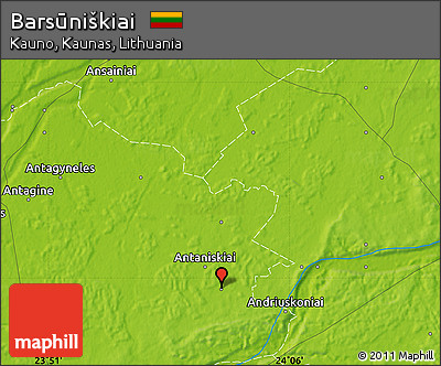 Physical Map of Barsūniškiai