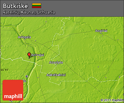 Physical Map of Butkiškė