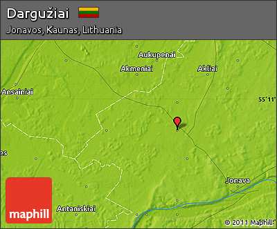 Physical Map of Dargužiai