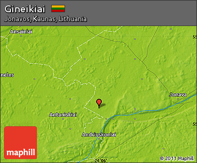 Physical Map of Gineikiai