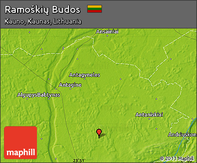 Physical Map of Ramoškių Budos