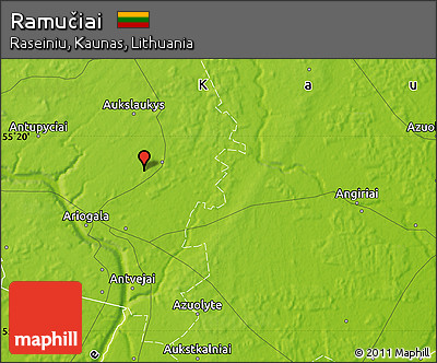 Physical Map of Ramučiai
