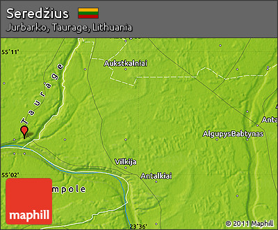 Physical Map of Seredžius