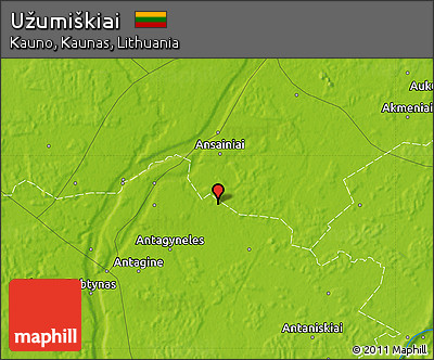 Physical Map of Užumiškiai