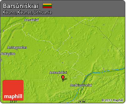 Physical Map of Barsūniškiai