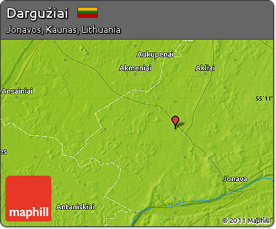 Physical Map of Dargužiai