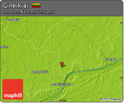Physical Map of Gineikiai