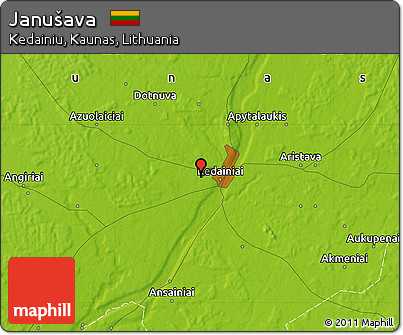 Physical Map of Janušava