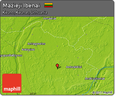 Physical Map of Mažieji Ibėnai