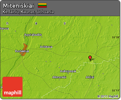 Physical Map of Mitėniškiai