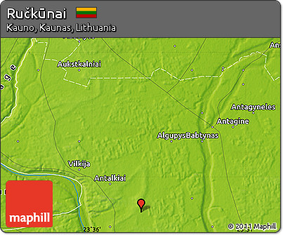 Physical Map of Ručkūnai
