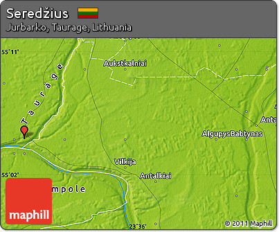 Physical Map of Seredžius