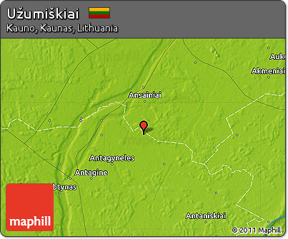 Physical Map of Užumiškiai