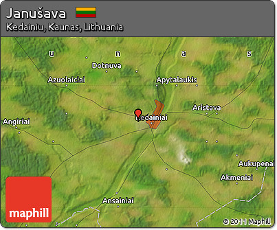 Satellite Map of Janušava