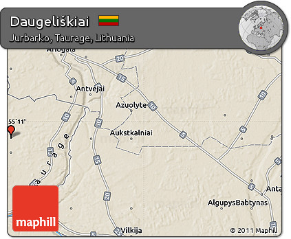 Shaded Relief Map of Daugeliškiai