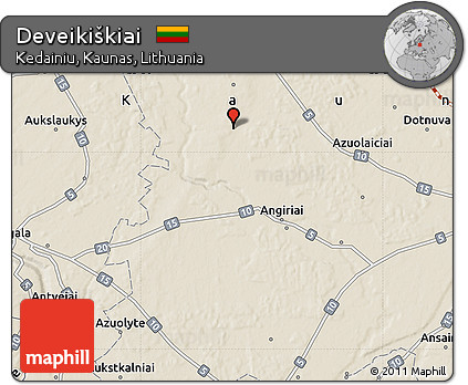 Shaded Relief Map of Deveikiškiai