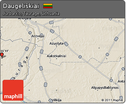 Shaded Relief Map of Daugeliškiai