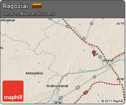 Shaded Relief Map of Ragožiai