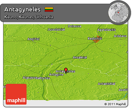 Physical Panoramic Map of Antagynėlės