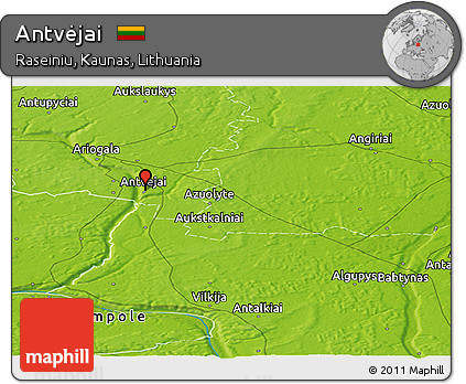 Physical Panoramic Map of Antvėjai