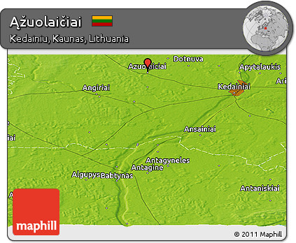 Physical Panoramic Map of Ąžuolaičiai