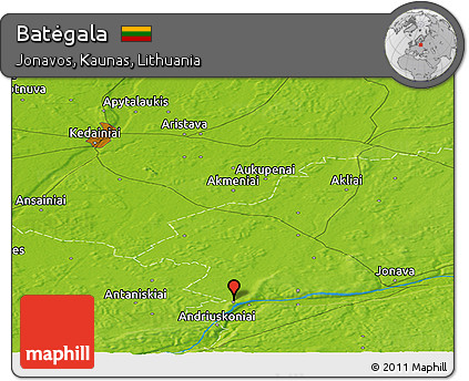 Physical Panoramic Map of Batėgala