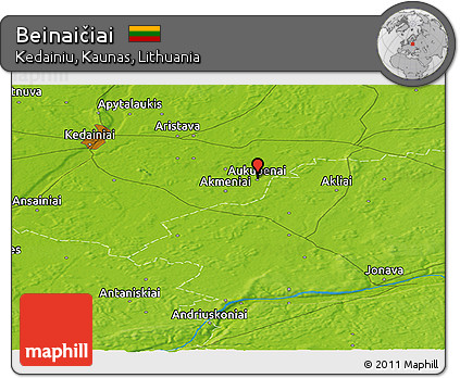 Physical Panoramic Map of Beinaičiai