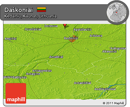 Physical Panoramic Map of Daškoniai