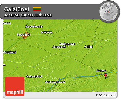 Physical Panoramic Map of Gaižiūnai