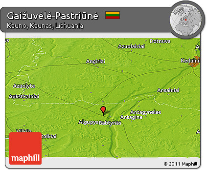 Physical Panoramic Map of Gaižuvėlė-Pastriūnė