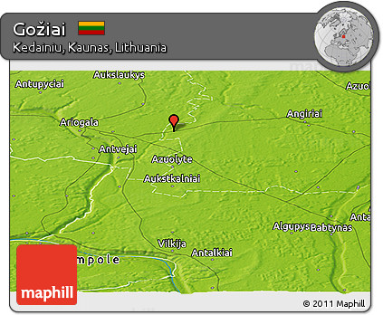 Physical Panoramic Map of Gožiai