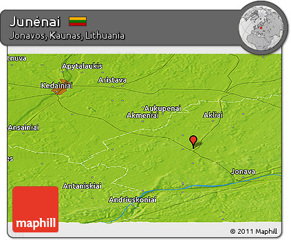 Physical Panoramic Map of Junėnai