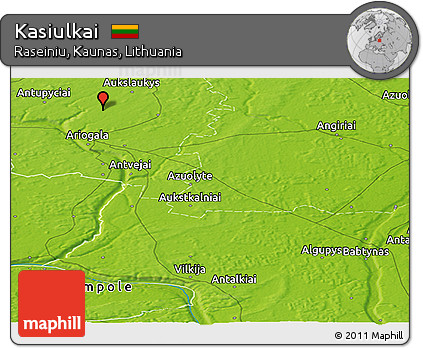 Physical Panoramic Map of Kasiulkai