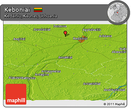 Physical Panoramic Map of Kėboniai